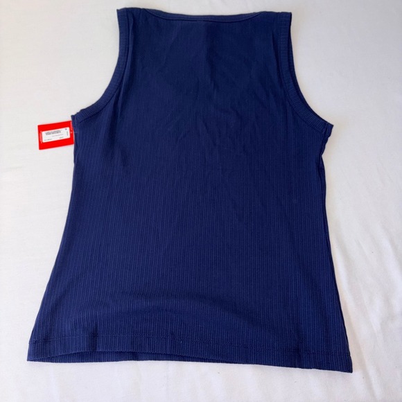 Spanx Midnight Navy Scoop Neck Basic Tank Ribbed Sleeveless Top medium - Picture 2 of 8